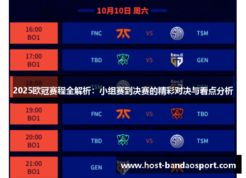 2025欧冠赛程全解析：小组赛到决赛的精彩对决与看点分析
