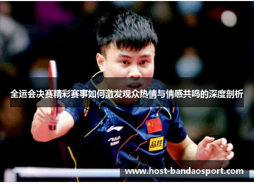 全运会决赛精彩赛事如何激发观众热情与情感共鸣的深度剖析